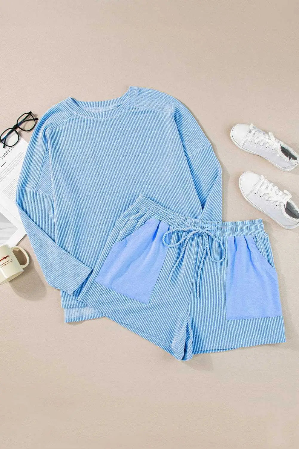 Plus Size Loungewear Skyline Ribbed Lounge Set