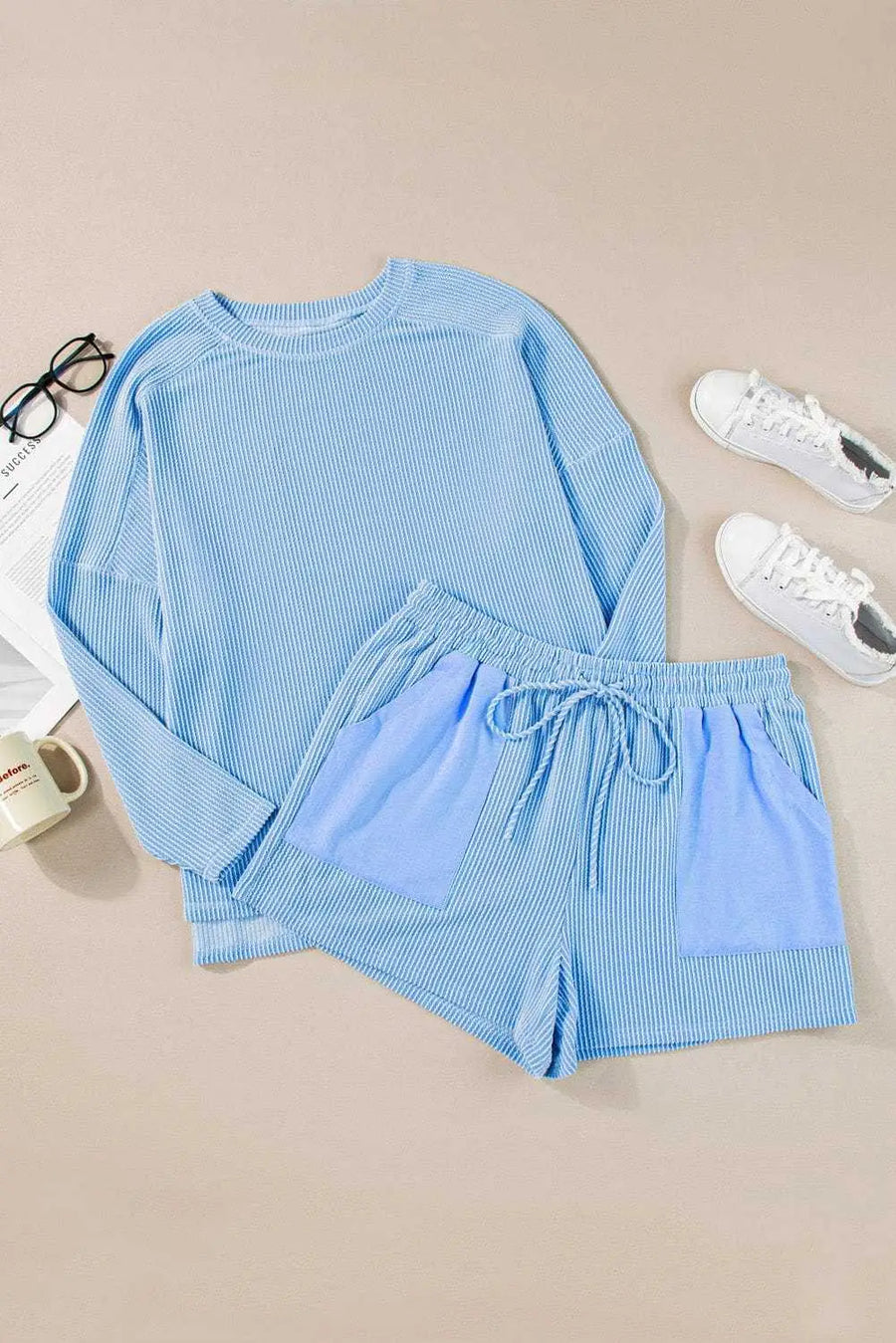 Plus Size Loungewear Skyline Ribbed Lounge Set