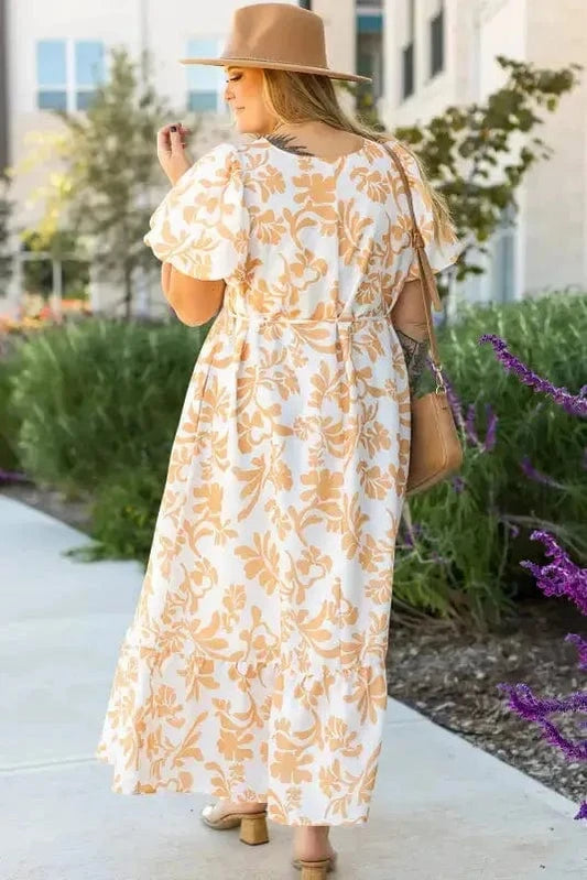 Plus Size Maxi Dresses Apricot Elegance Plus Size Dress