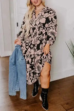 Plus Size Maxi Dresses Floral Grace Collared Maxi Dress