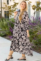 Plus Size Maxi Dresses Floral Grace Collared Maxi Dress
