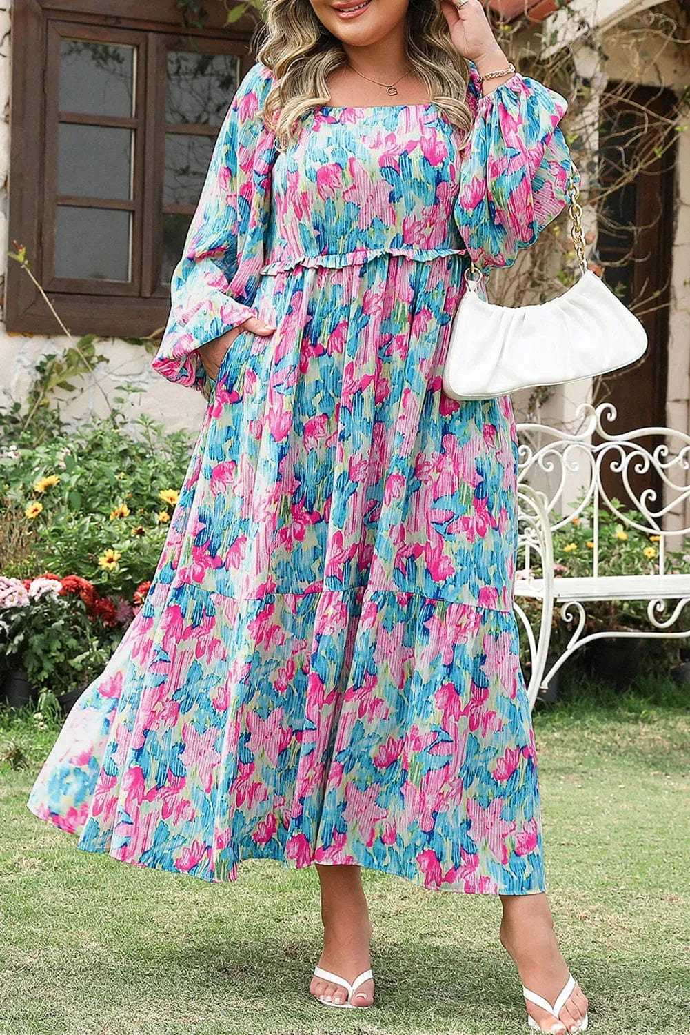 Plus Size Maxi Dresses Floral Serenity Plus Maxi Dress