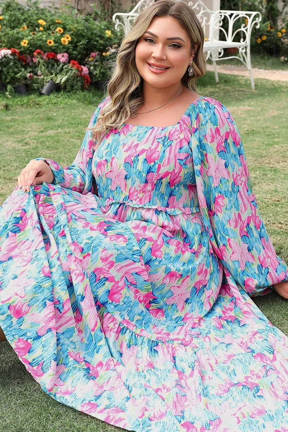 Plus Size Maxi Dresses Floral Serenity Plus Maxi Dress