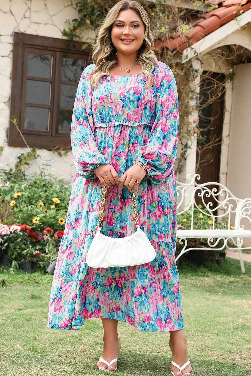 Plus Size Maxi Dresses Floral Serenity Plus Maxi Dress