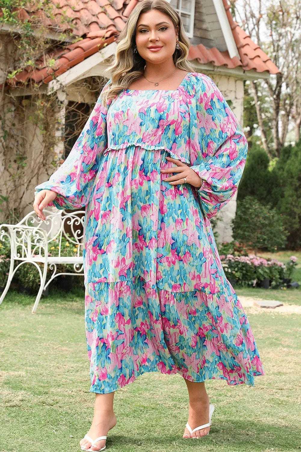 Plus Size Maxi Dresses Floral Serenity Plus Maxi Dress