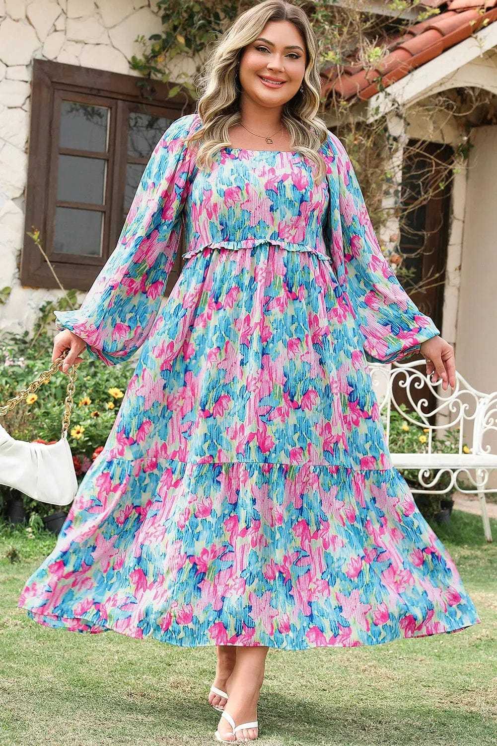Plus Size Maxi Dresses Floral Serenity Plus Maxi Dress