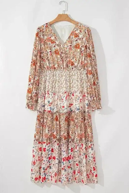 Plus Size Maxi Dresses Khaki / 1X / 100%Polyester Autumn Elegance Maxi Dress