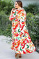 Plus Size Maxi Dresses Orange Floral Plus Size Dress