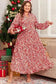 Plus Size Maxi Dresses Red Abstract Beauty Maxi Dress - Plus Size