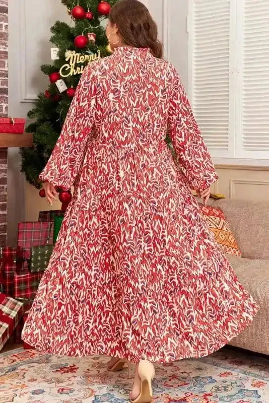 Plus Size Maxi Dresses Red Abstract Beauty Maxi Dress - Plus Size