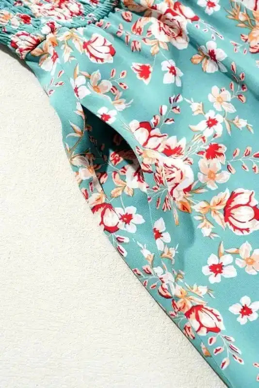 Plus Size Maxi Dresses Verdant Blossom Smocked Maxi Dress