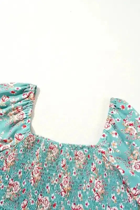 Plus Size Maxi Dresses Verdant Blossom Smocked Maxi Dress