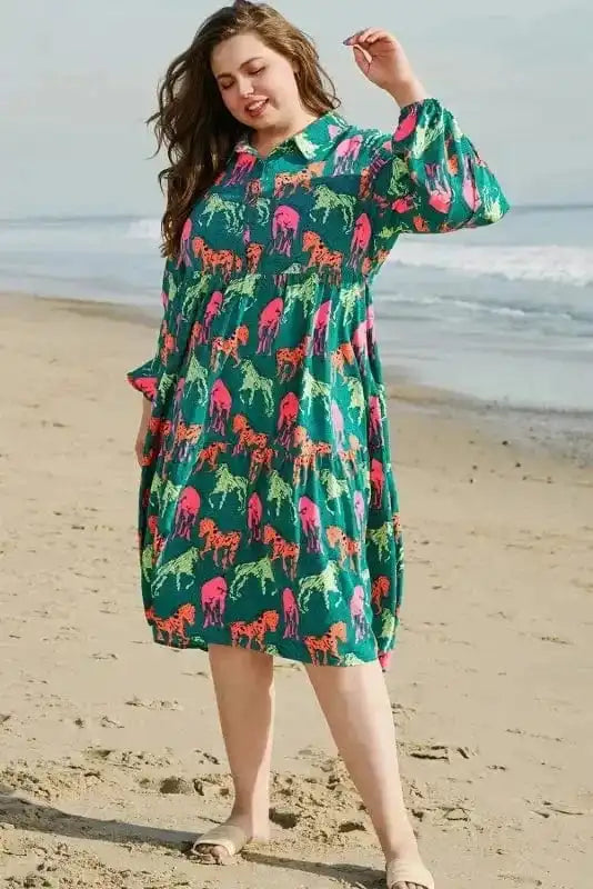 Plus Size Midi Dresses Horse Haven Curve Midi Dress