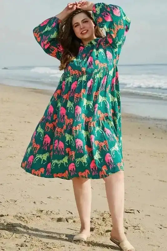 Plus Size Midi Dresses Horse Haven Curve Midi Dress