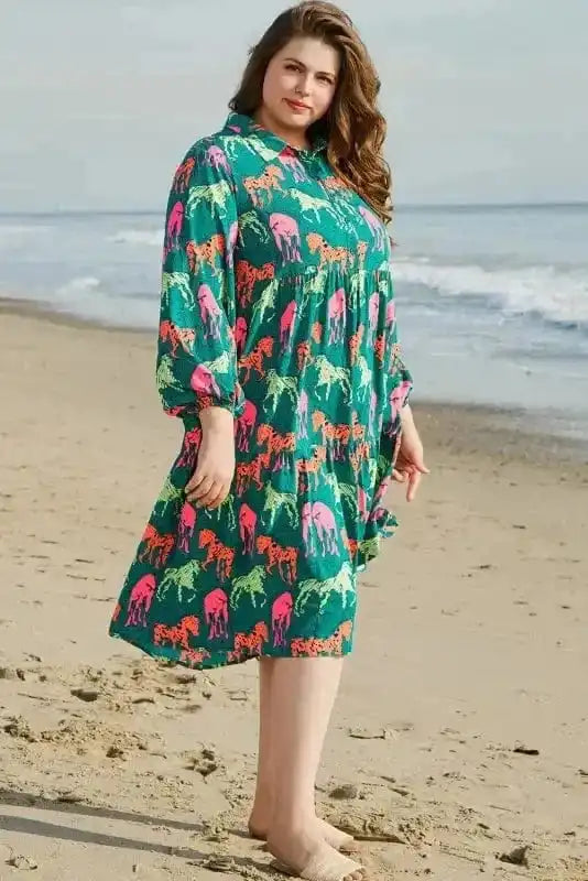 Plus Size Midi Dresses Horse Haven Curve Midi Dress