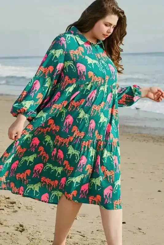 Plus Size Midi Dresses Horse Haven Curve Midi Dress