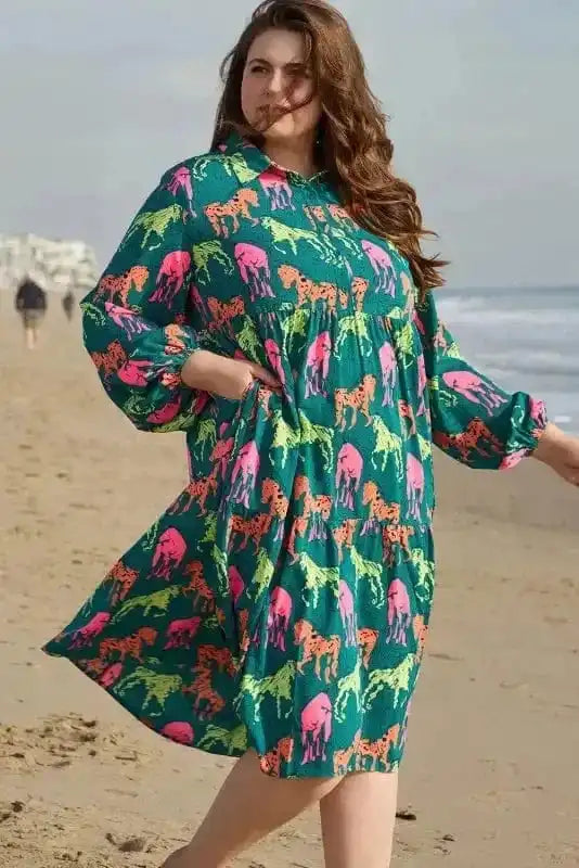 Plus Size Midi Dresses Horse Haven Curve Midi Dress