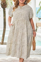 Plus Size Midi Dresses Leopard Luxe Flared Dress - Midi Plus Size