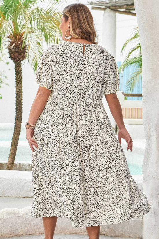 Plus Size Midi Dresses Leopard Luxe Flared Dress - Midi Plus Size