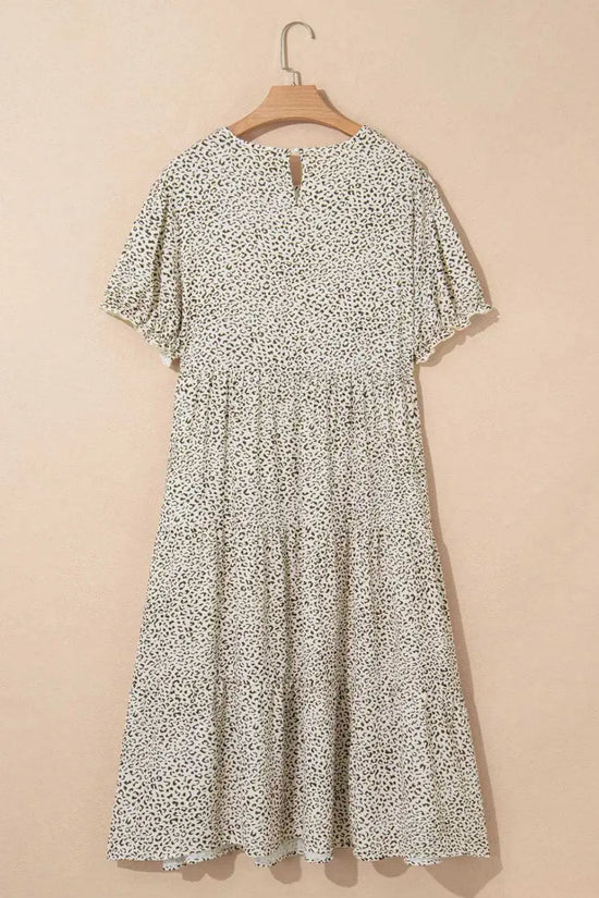 Plus Size Midi Dresses Leopard Luxe Flared Dress - Midi Plus Size