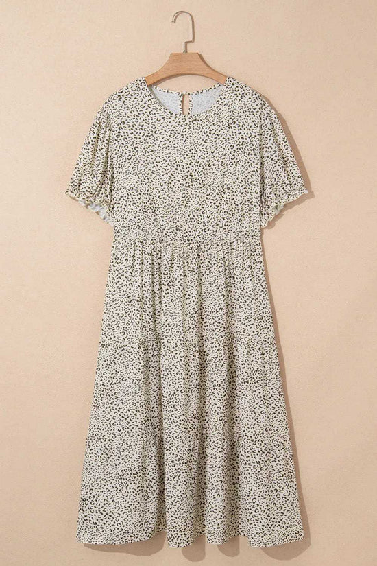 Plus Size Midi Dresses Leopard Luxe Flared Dress - Midi Plus Size