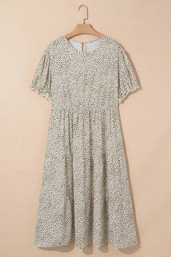 Plus Size Midi Dresses Leopard Luxe Flared Dress - Midi Plus Size