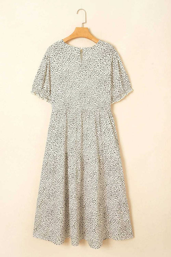 Plus Size Midi Dresses Leopard Luxe Flared Dress - Midi Plus Size