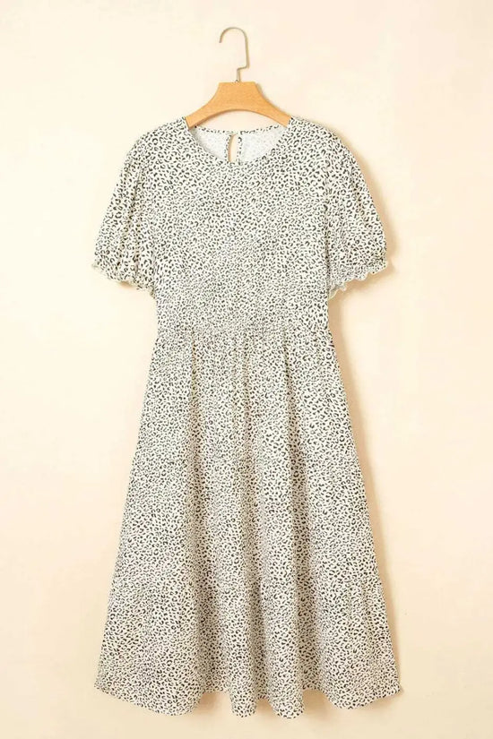 Plus Size Midi Dresses Leopard Luxe Flared Dress - Midi Plus Size