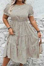 Plus Size Midi Dresses Leopard Luxe Flared Dress - Midi Plus Size