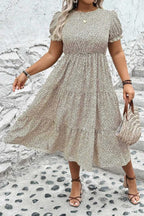 Plus Size Midi Dresses Leopard Luxe Flared Dress - Midi Plus Size