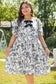 Plus Size Midi Dresses Petal Puff Bow Midi Dress - Elegant and Playful