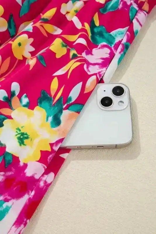 Plus Size Midi Dresses Pink Floral Curvy Midi Dress - Elegant and Comfortable