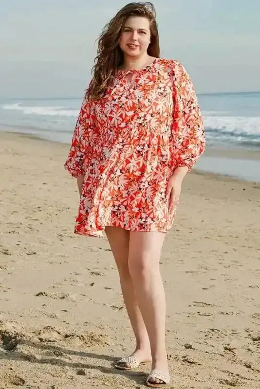 Plus Size Midi Dresses Tangerine Plus Size Mini Dress