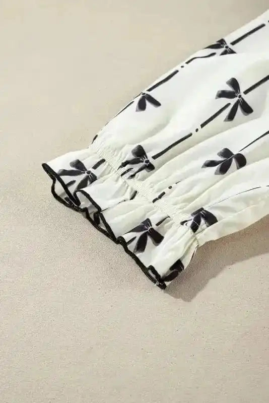 Plus Size Mini Dresses Bow Ruffle Curvy Mini Dress - Elegant and Playful