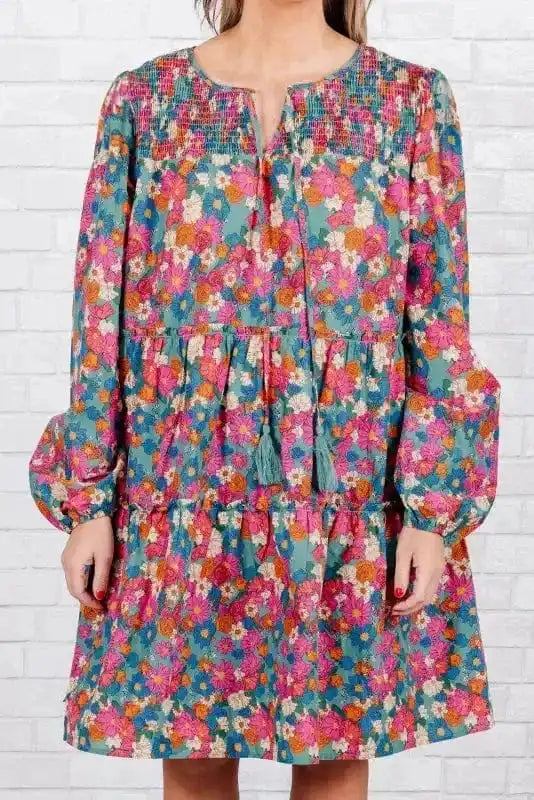 Plus Size Mini Dresses Curvy Floral Charm Mini Dress - Plus Size