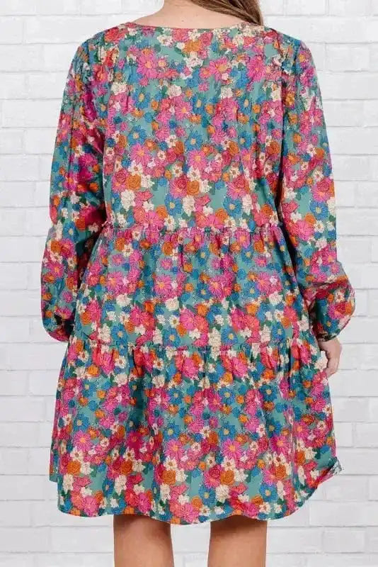 Plus Size Mini Dresses Curvy Floral Charm Mini Dress - Plus Size