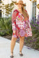 Plus Size Mini Dresses Floral Fantasy Hollowed Back Dress