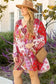 Plus Size Mini Dresses Floral Fantasy Hollowed Back Dress