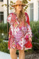 Plus Size Mini Dresses Floral Fantasy Hollowed Back Dress