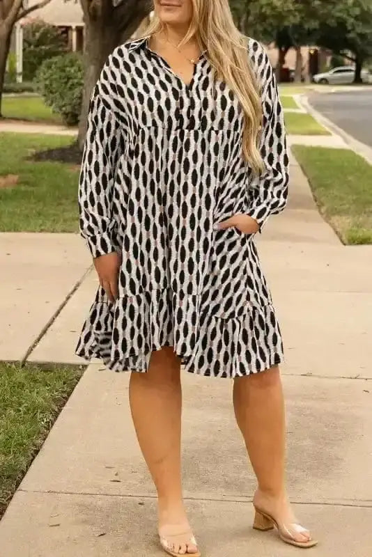 Plus Size Mini Dresses GeoVogue Plus Size Dress