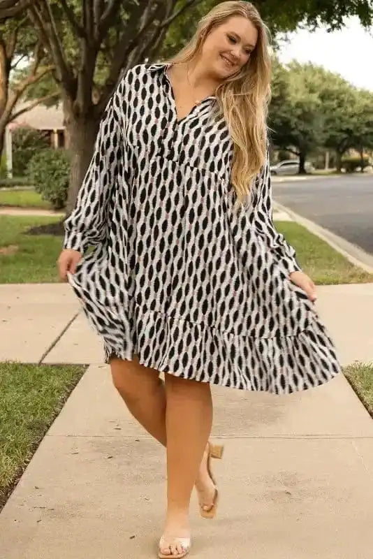 Plus Size Mini Dresses GeoVogue Plus Size Dress