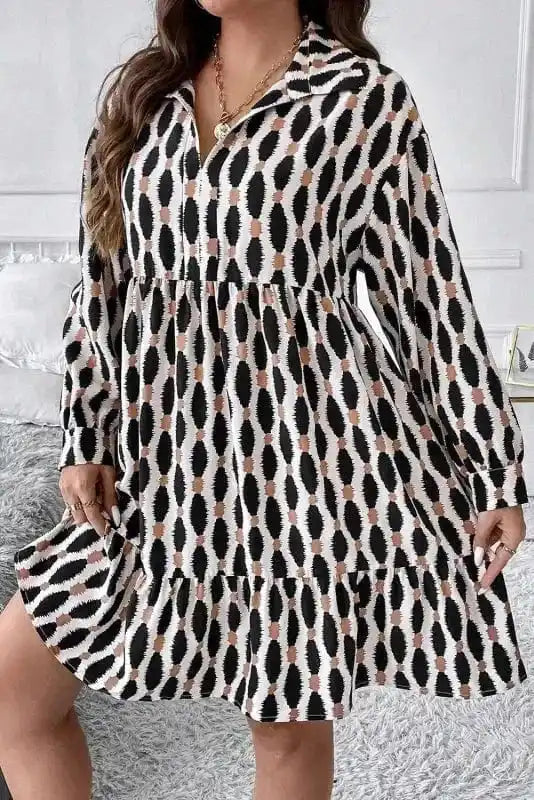 Plus Size Mini Dresses GeoVogue Plus Size Dress