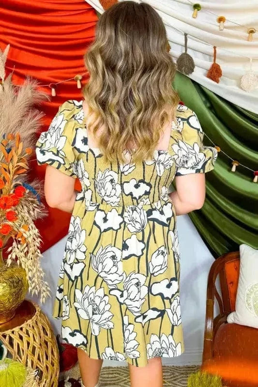 Plus Size Mini Dresses Green Goddess Shirred Curvy Dress