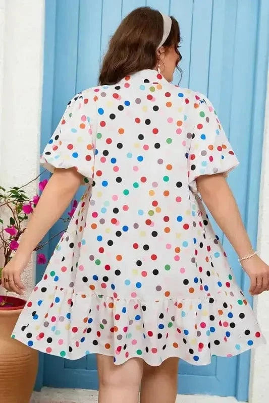 Plus Size Mini Dresses Polka Dot Grace Plus Size Dress