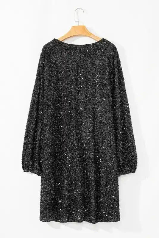 Plus Size Mini Dresses Sequin Elegance Plus Dress