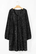 Plus Size Mini Dresses Sequin Elegance Plus Dress