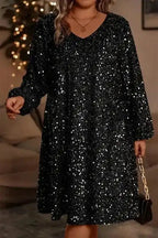 Plus Size Mini Dresses Sequin Elegance Plus Dress