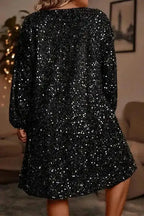 Plus Size Mini Dresses Sequin Elegance Plus Dress
