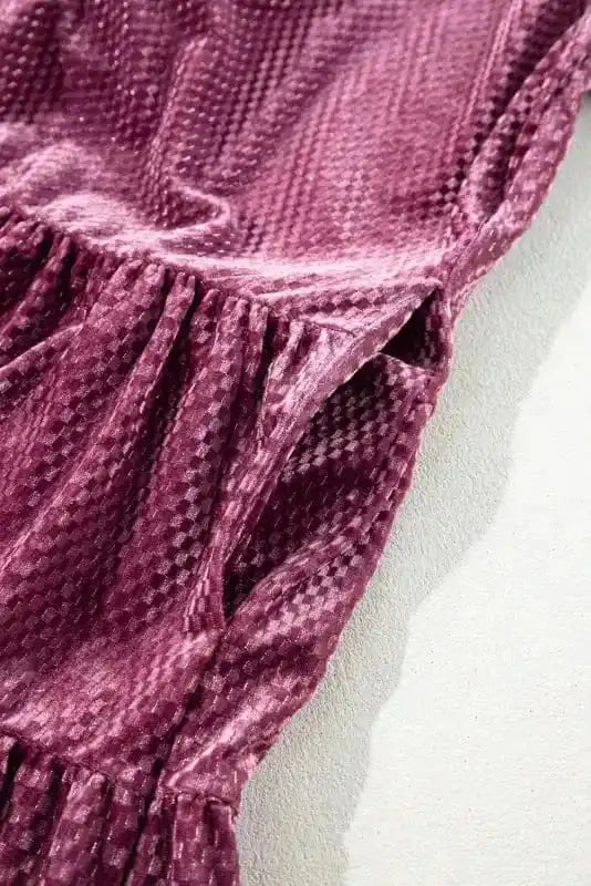 Plus Size Mini Dresses Velvet Elegance Tiered Dress