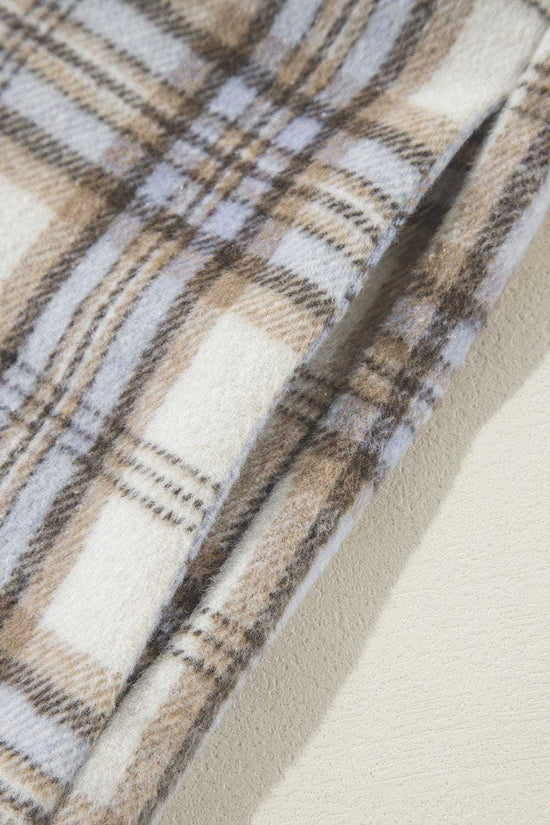 Plus Size Outerwear Classic Plaid Tunic Shacket